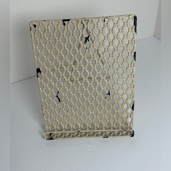 French Country/Shabby Chic  Metal Distressed Book Stand - Picture 10 of 13